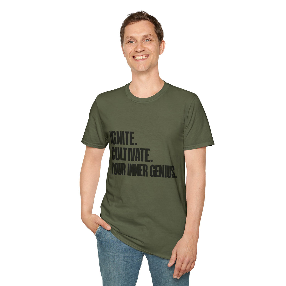 Motivational T-Shirt — Ignite. Cultivate. Your Inner Genius.