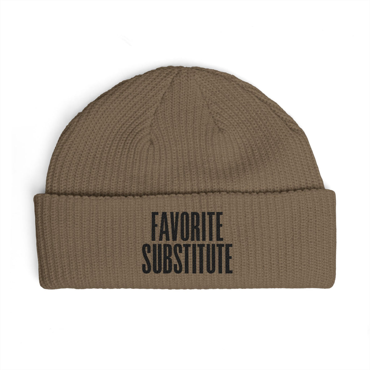 Favorite Substitute Cuff Beanie -- Embroidered