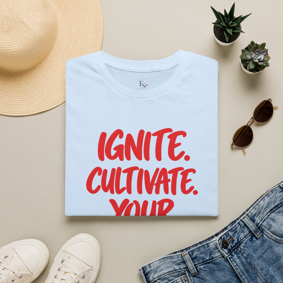 Inspirational Graphic T-Shirt — "Ignite. Cultivate. Your Inner Genius."
