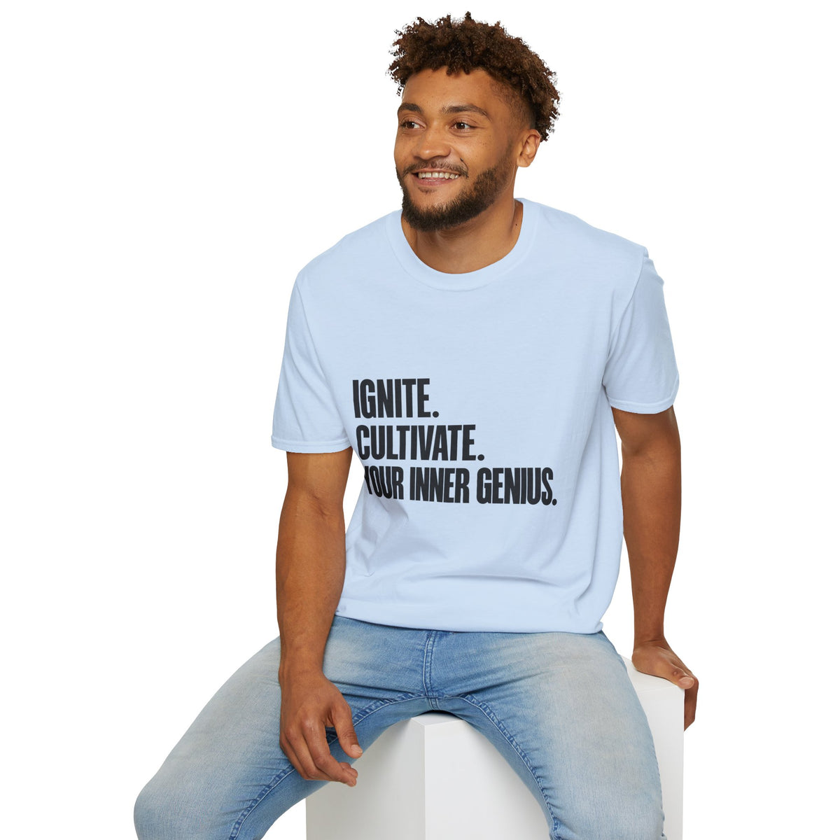 Motivational T-Shirt — Ignite. Cultivate. Your Inner Genius.
