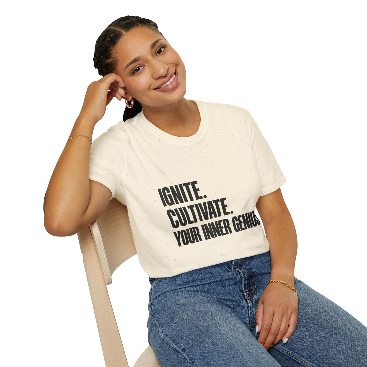 Motivational T-Shirt — Ignite. Cultivate. Your Inner Genius.