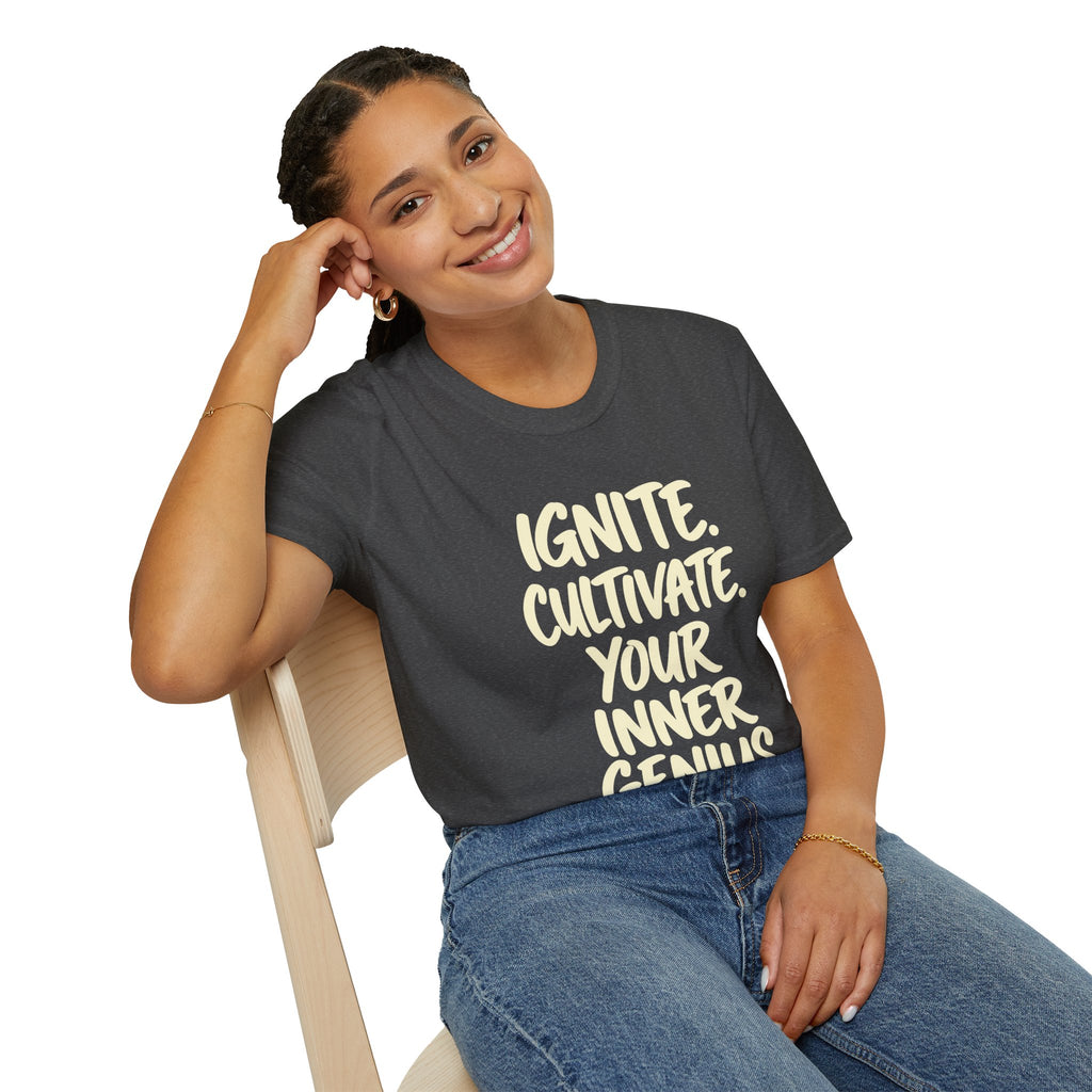 Inspirational Graphic T-Shirt — "Ignite. Cultivate. Your Inner Genius."