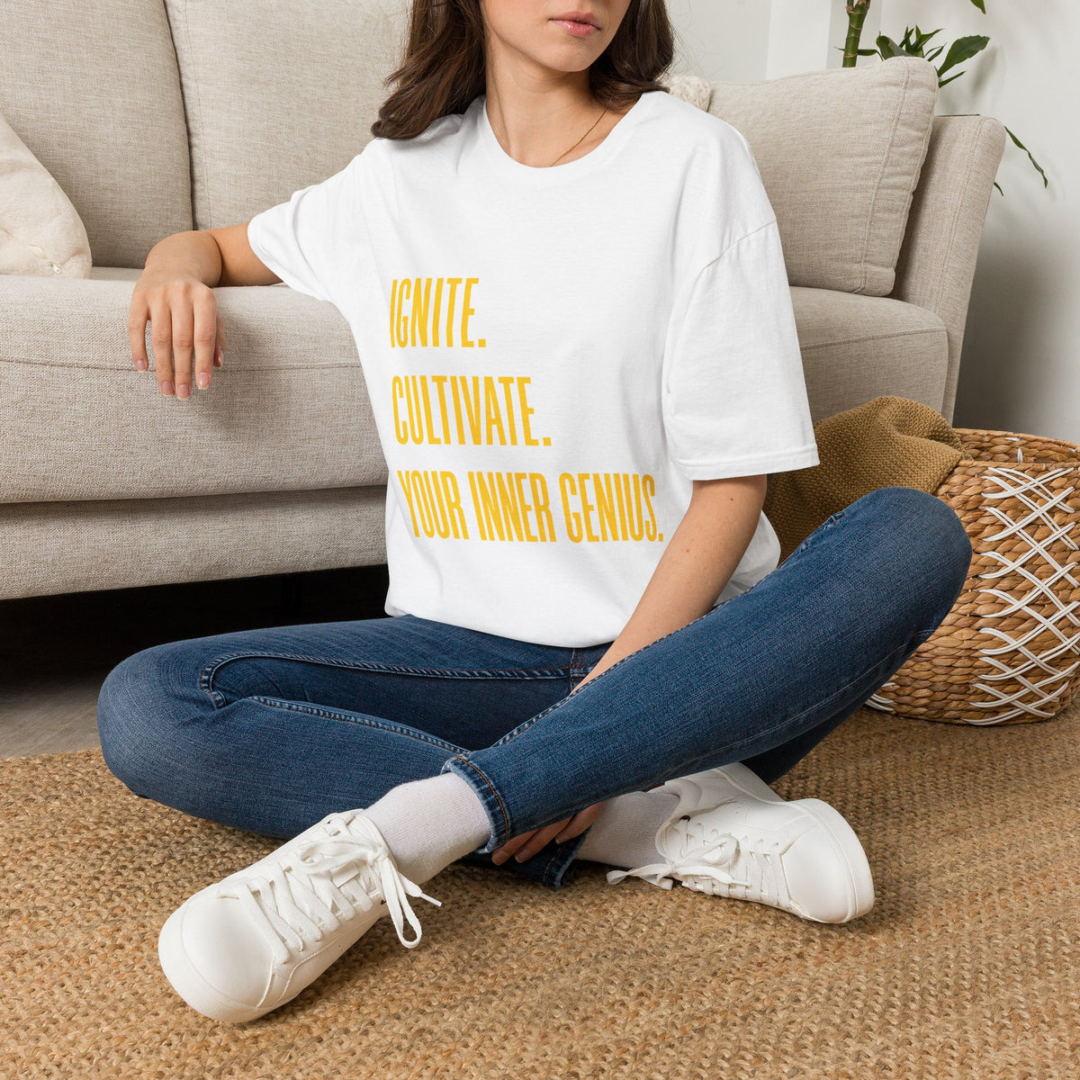 Motivational T-Shirt — Ignite. Cultivate. Your Inner Genius.