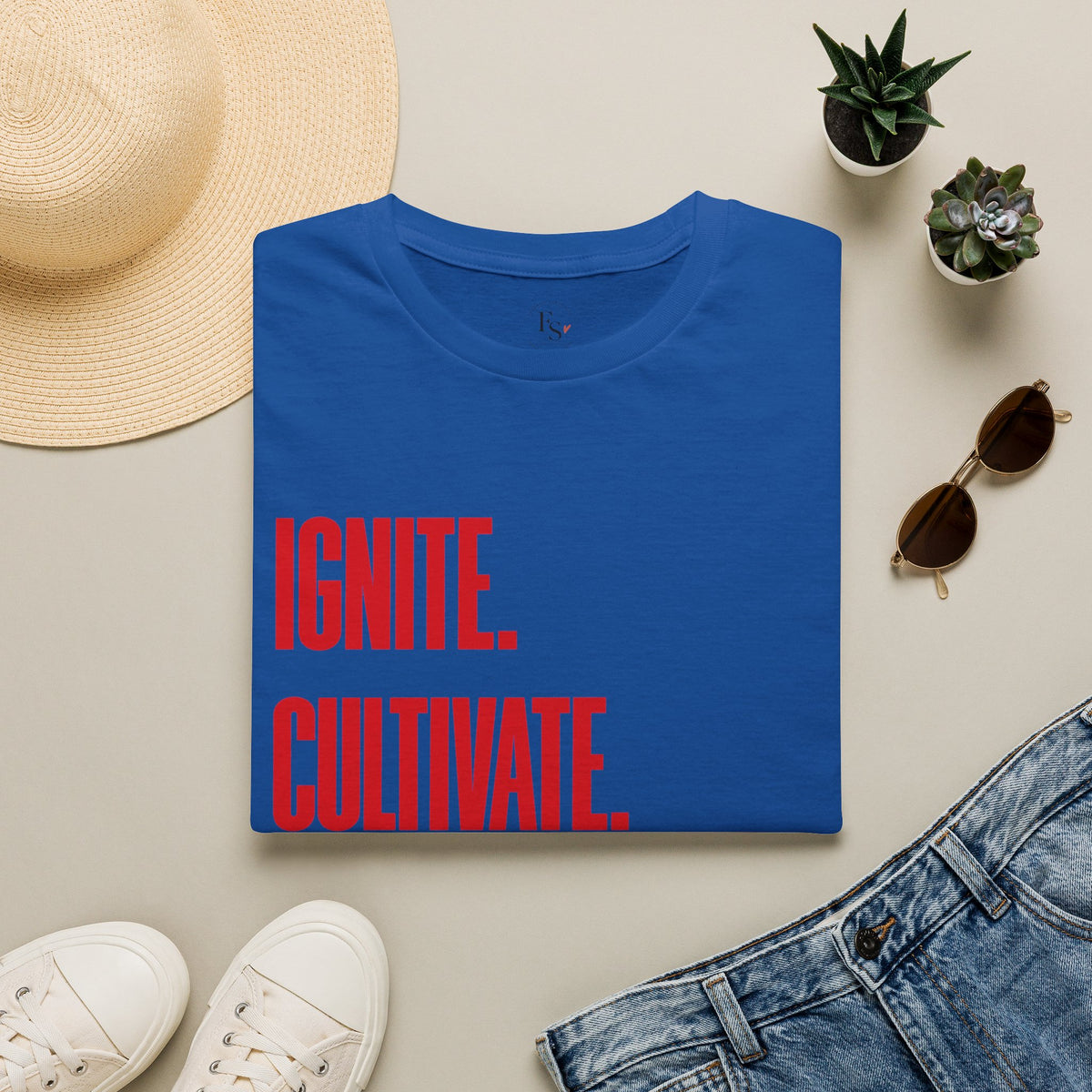 Motivational T-Shirt — Ignite. Cultivate. Your Inner Genius.