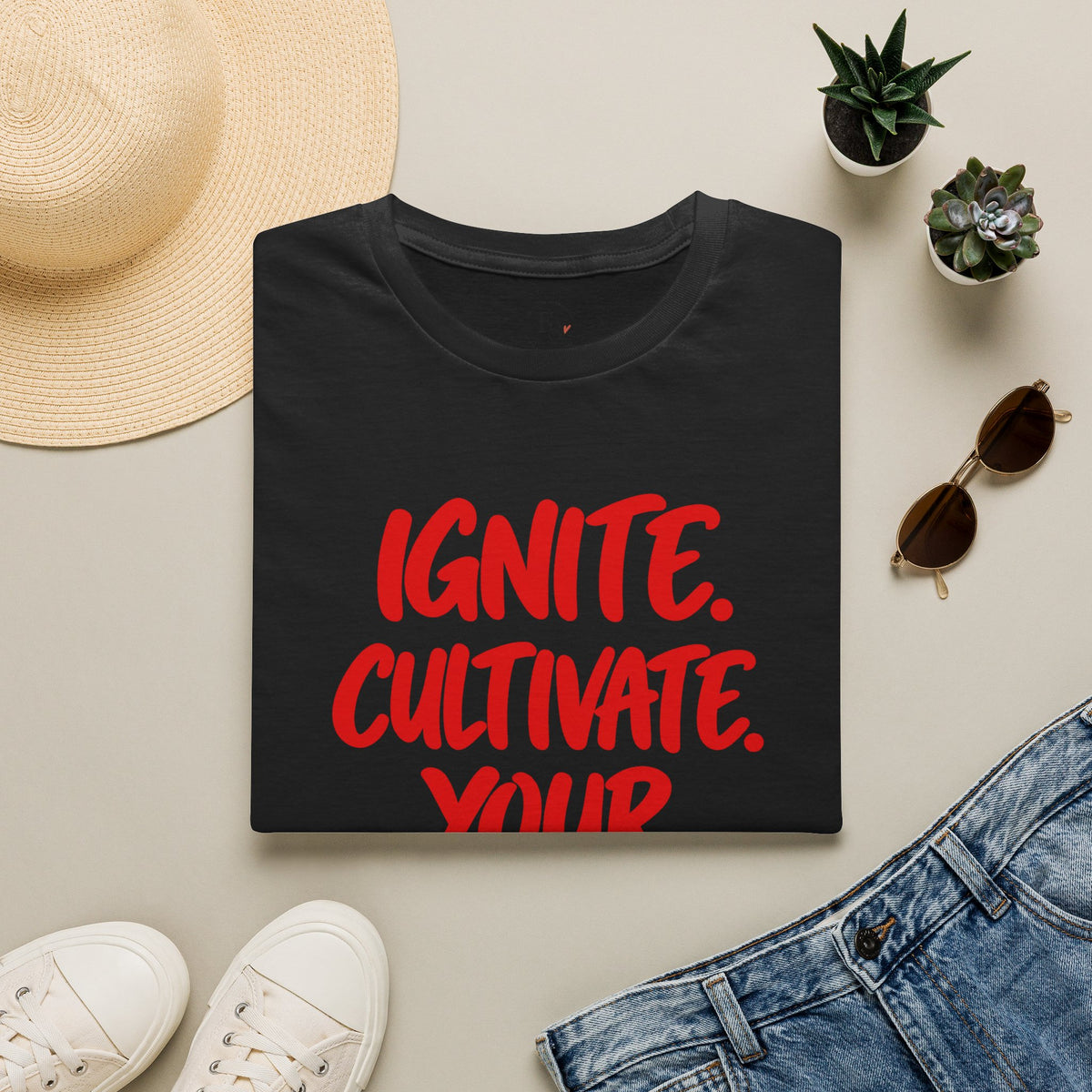 Inspirational Graphic T-Shirt — "Ignite. Cultivate. Your Inner Genius."
