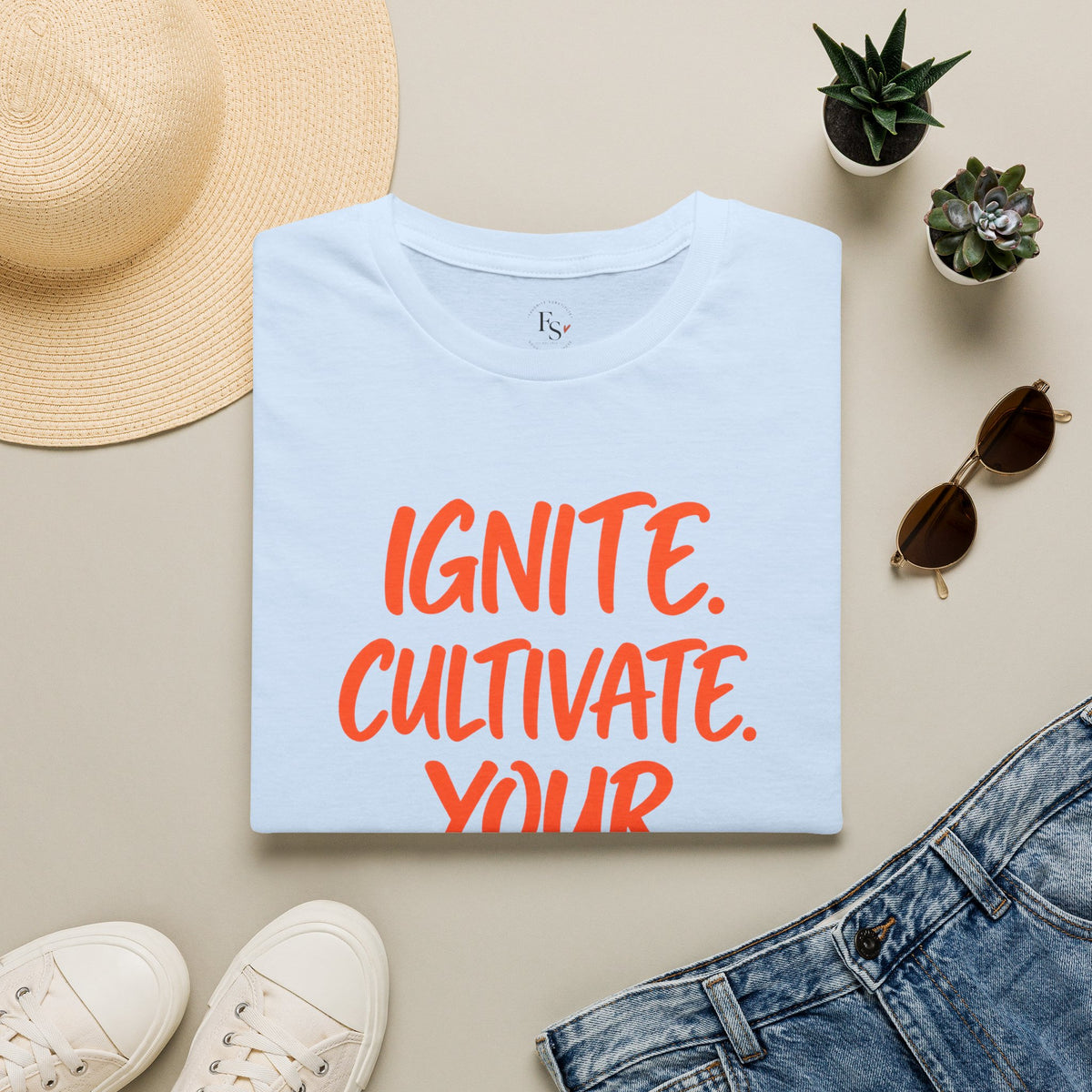 Inspirational Graphic T-Shirt — "Ignite. Cultivate. Your Inner Genius."