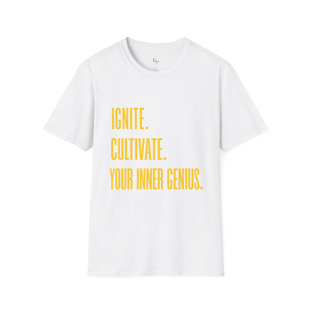 Motivational T-Shirt — Ignite. Cultivate. Your Inner Genius.