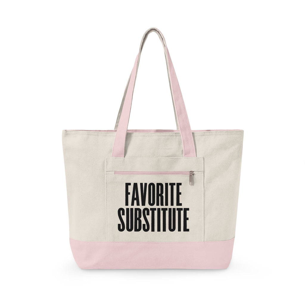 Tote Bag -- Favorite Substitute Zippered Canvas Tote