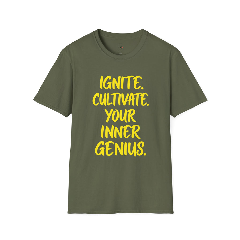 Inspirational Graphic T-Shirt — "Ignite. Cultivate. Your Inner Genius."