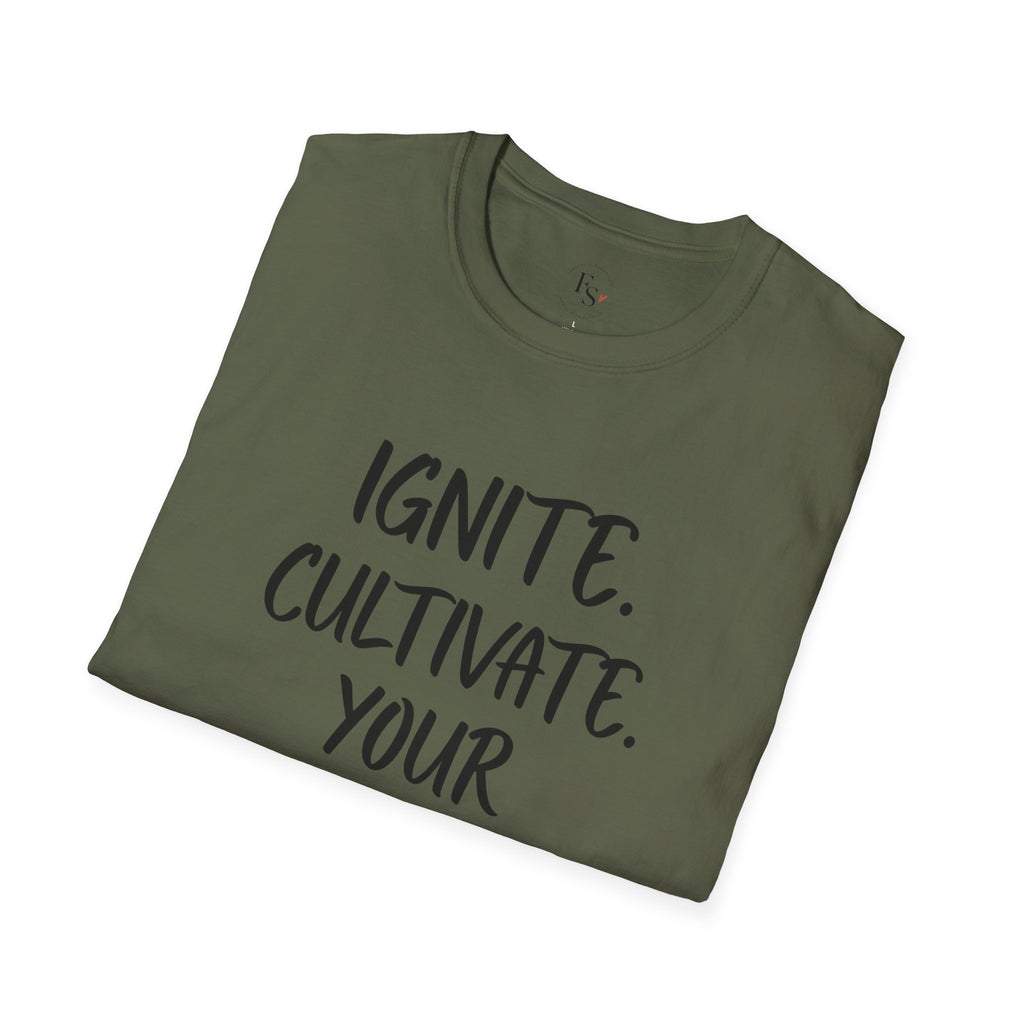 Inspirational Graphic T-Shirt — "Ignite. Cultivate. Your Inner Genius."