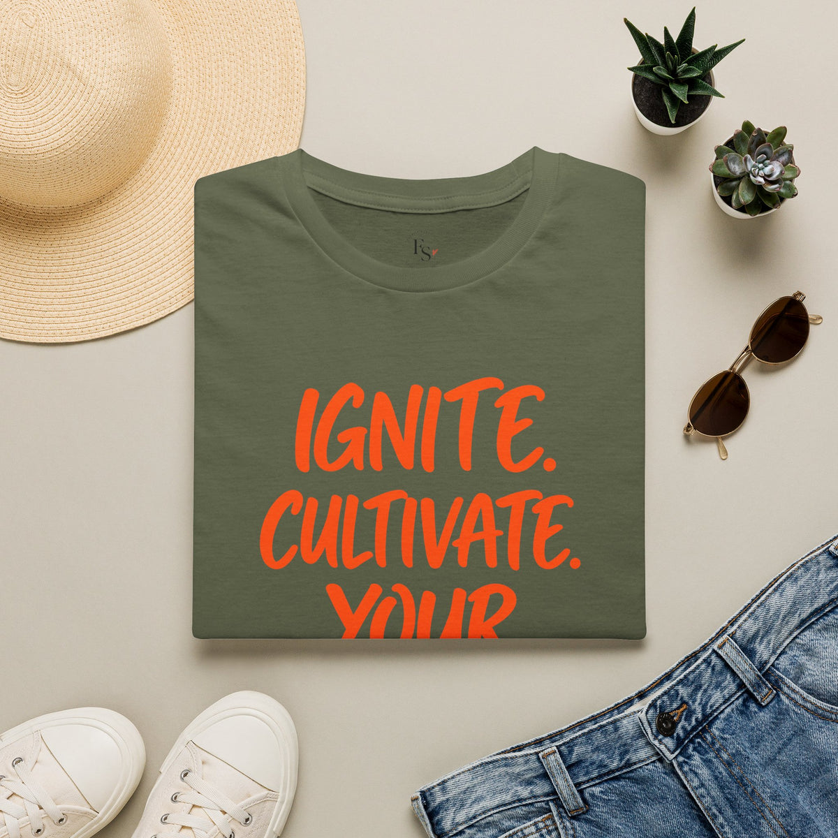 Inspirational Graphic T-Shirt — "Ignite. Cultivate. Your Inner Genius."