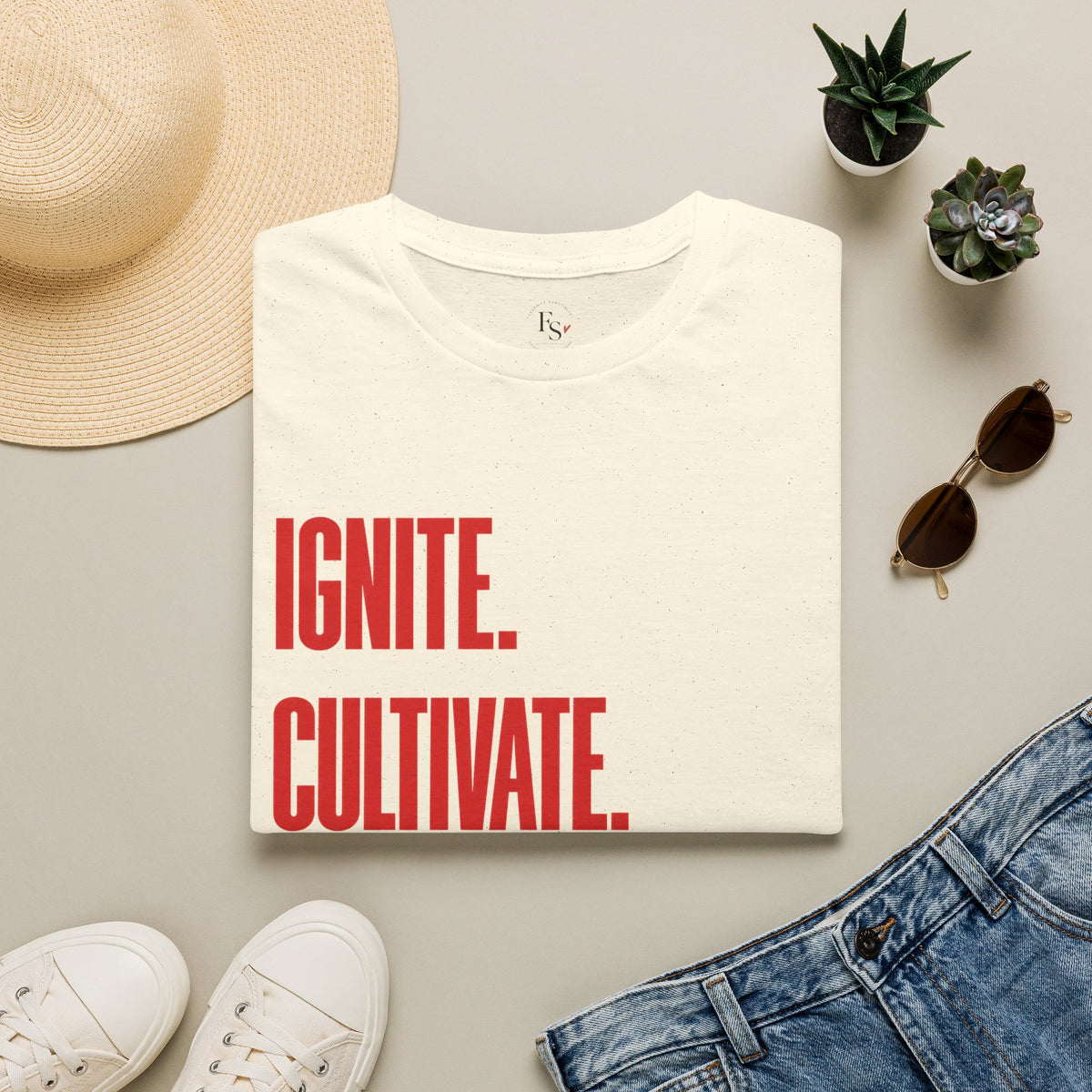 Motivational T-Shirt — Ignite. Cultivate. Your Inner Genius.