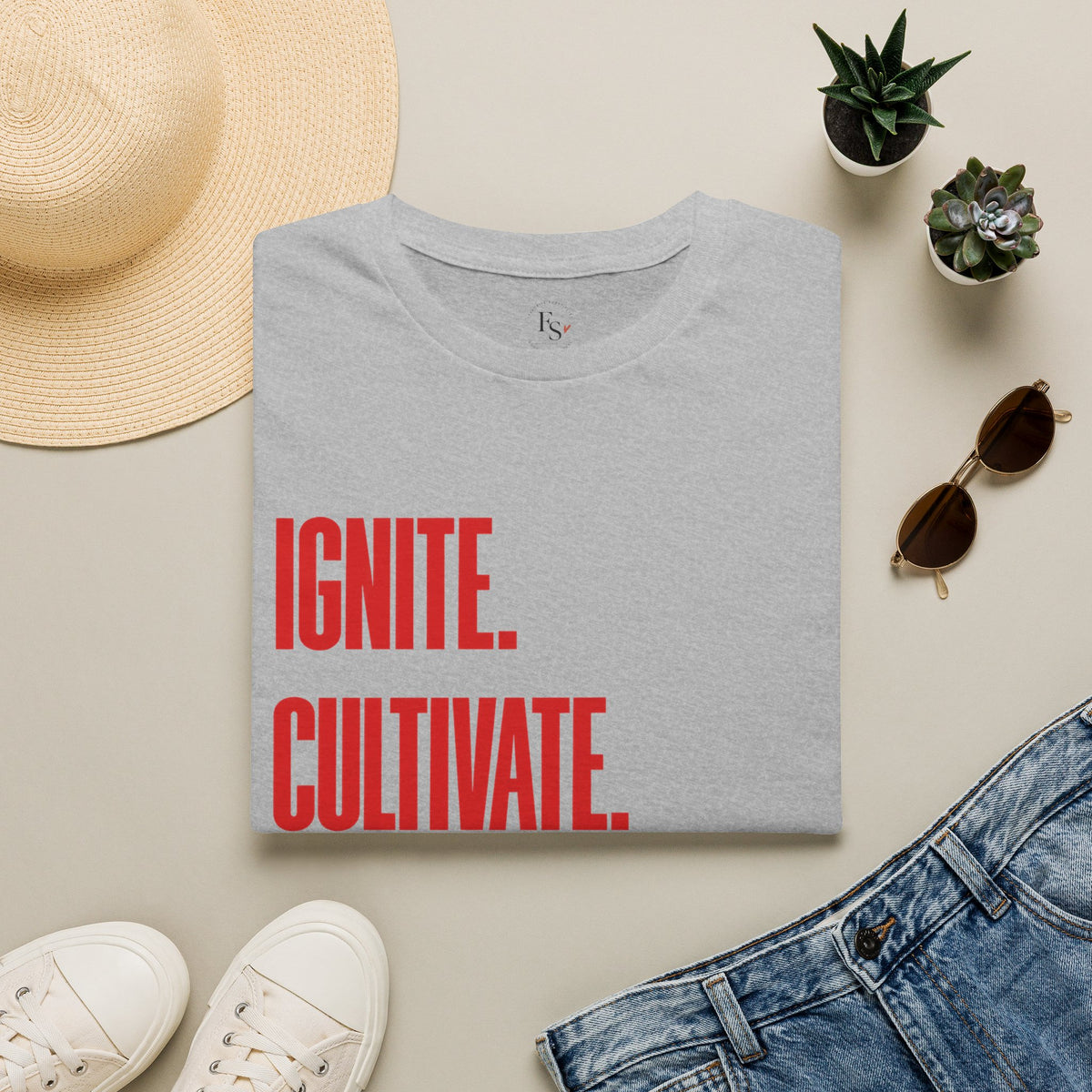 Motivational T-Shirt — Ignite. Cultivate. Your Inner Genius.