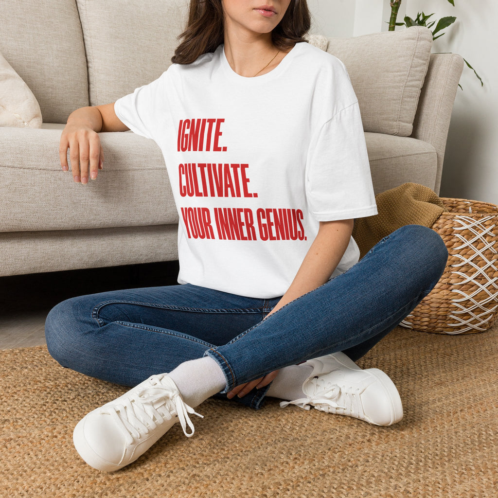 Motivational T-Shirt — Ignite. Cultivate. Your Inner Genius.