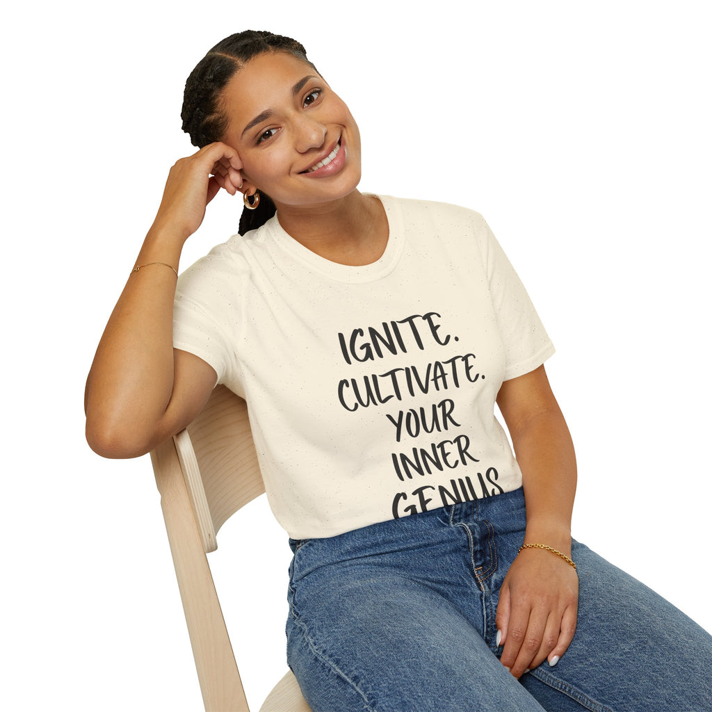 Inspirational Graphic T-Shirt — "Ignite. Cultivate. Your Inner Genius."