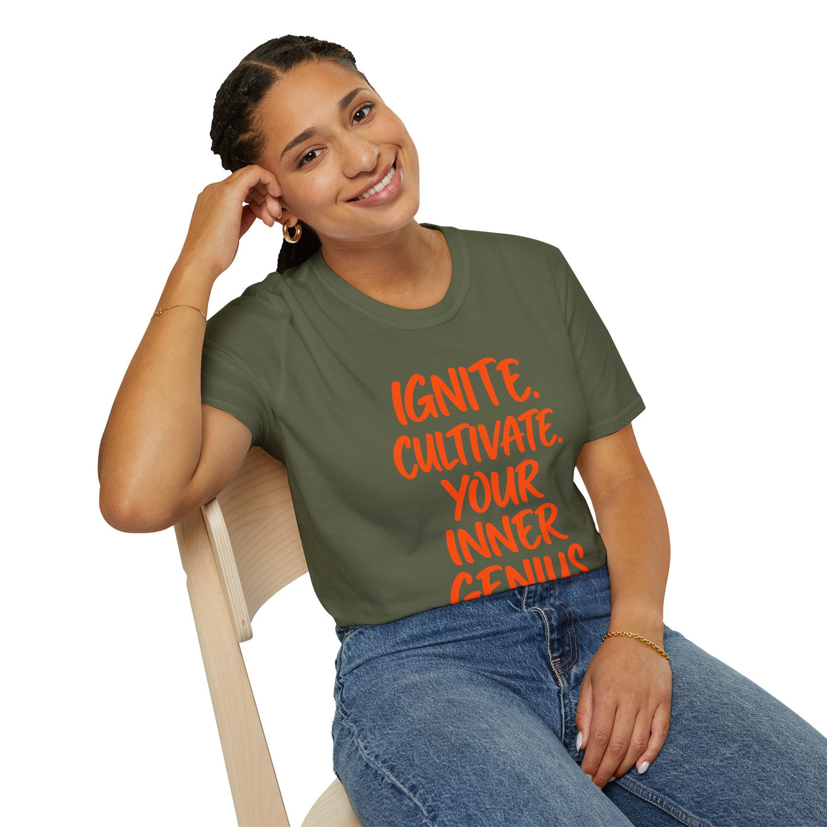 Inspirational Graphic T-Shirt — "Ignite. Cultivate. Your Inner Genius."