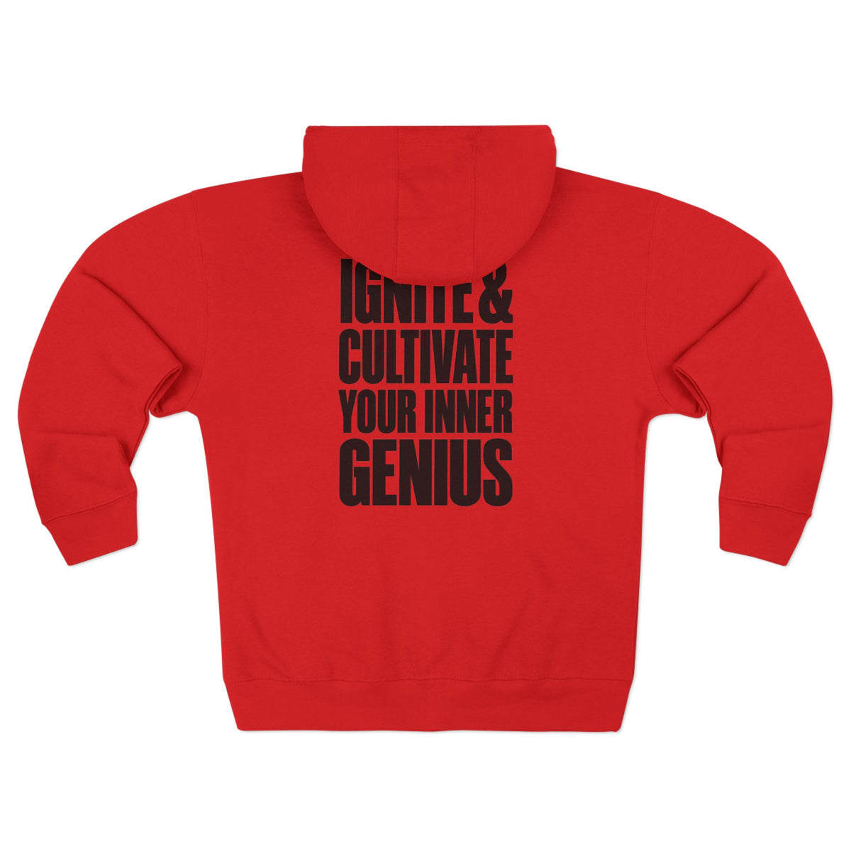 Zip Hoodie — ICYIG Front Logo with "Ignite & Cultivate Your Inner Genius" Back