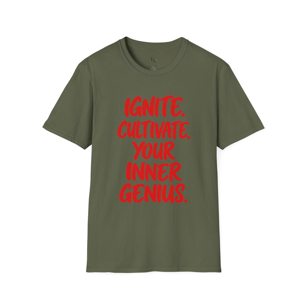 Inspirational Graphic T-Shirt — "Ignite. Cultivate. Your Inner Genius."