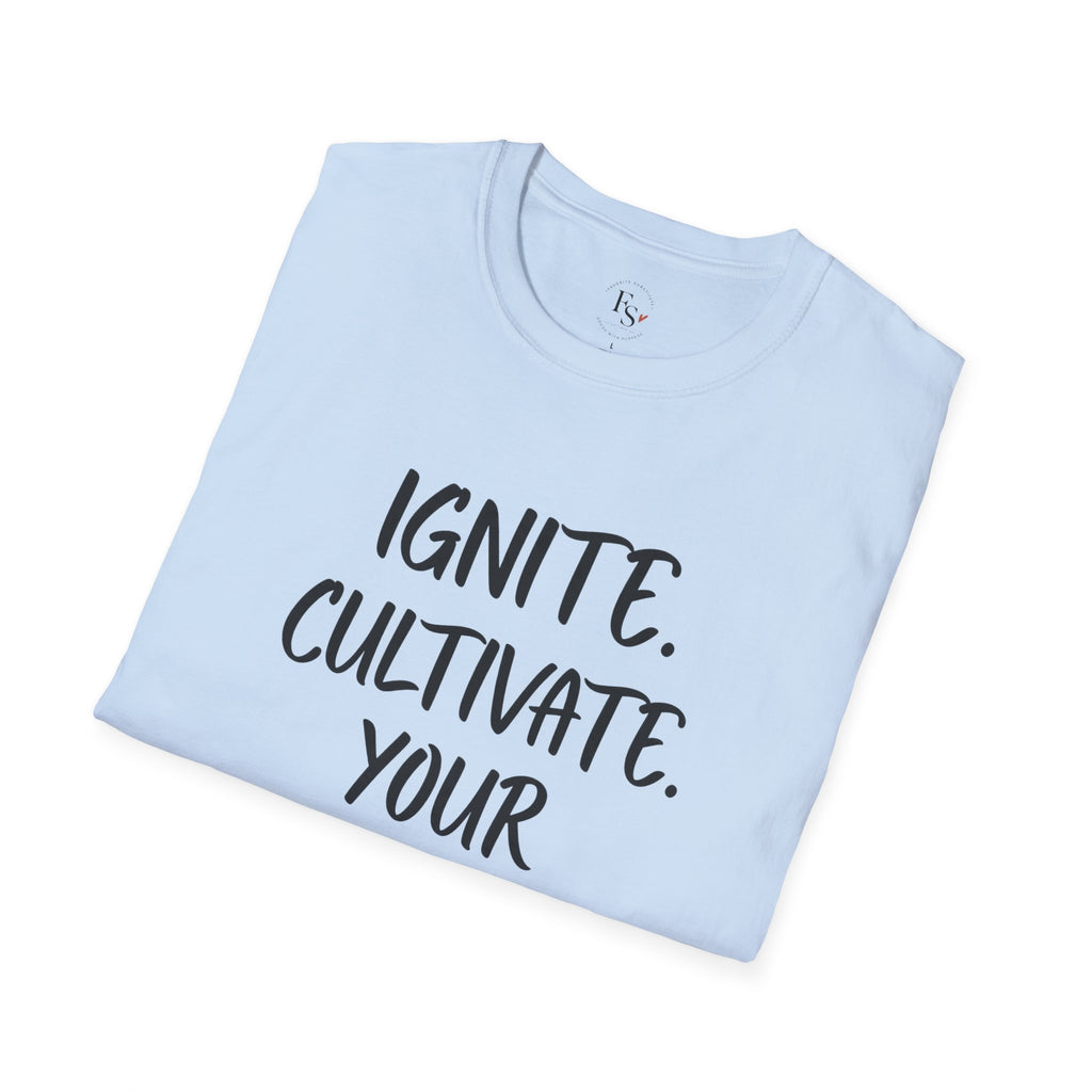 Inspirational Graphic T-Shirt — "Ignite. Cultivate. Your Inner Genius."