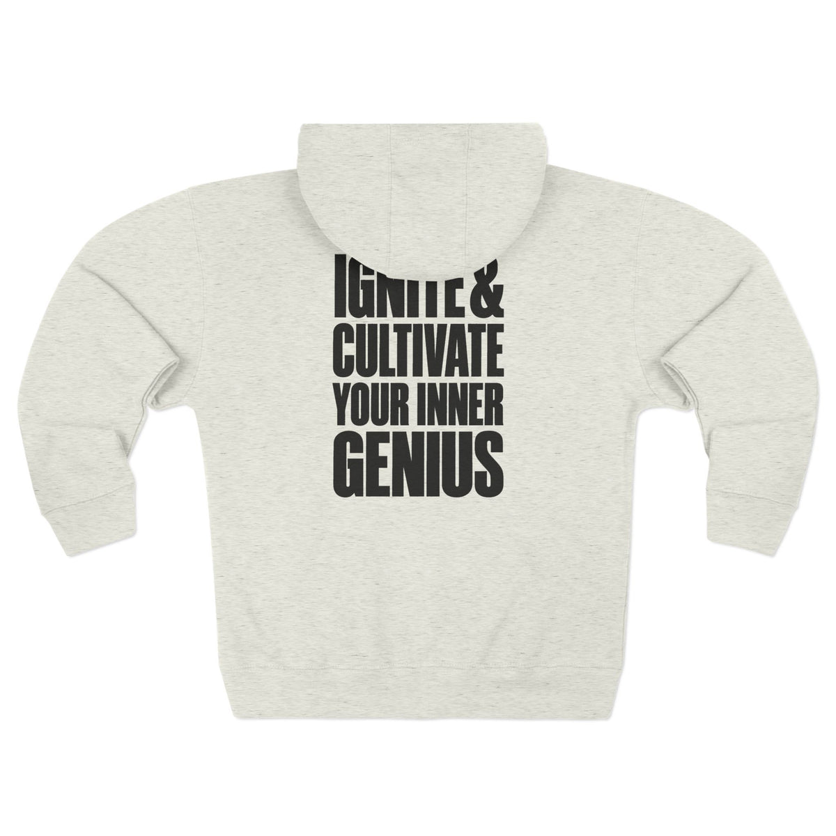 Zip Hoodie — ICYIG Front Logo with "Ignite & Cultivate Your Inner Genius" Back