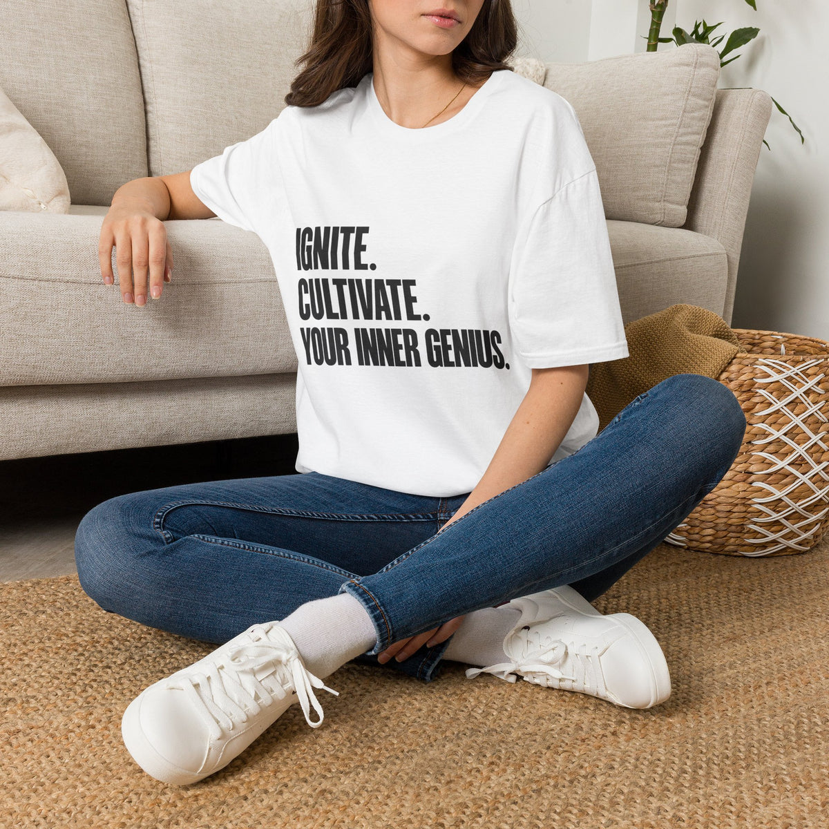 Motivational T-Shirt — Ignite. Cultivate. Your Inner Genius.