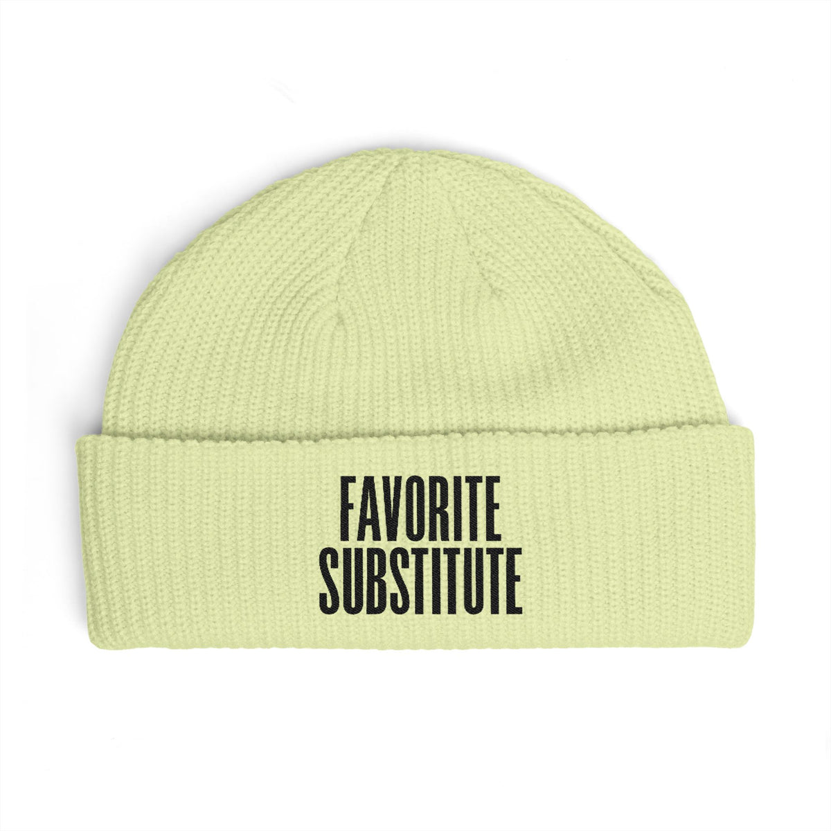 Favorite Substitute Cuff Beanie -- Embroidered