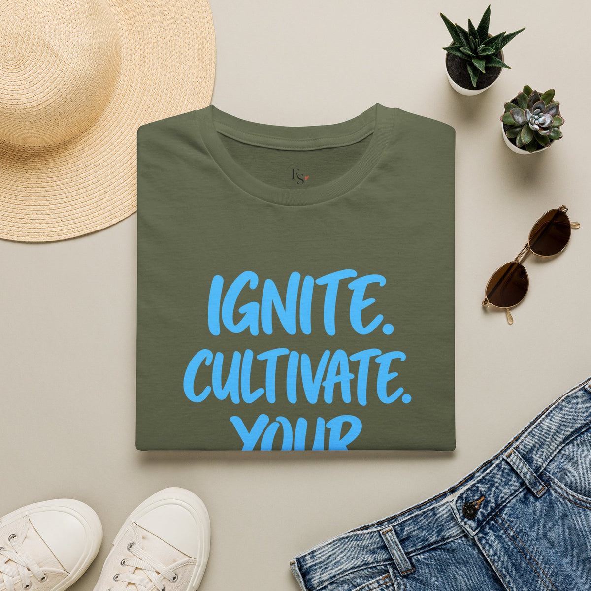Inspirational Graphic T-Shirt — "Ignite. Cultivate. Your Inner Genius."