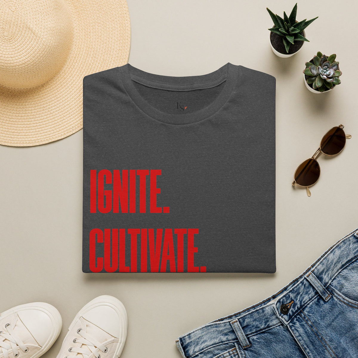 Motivational T-Shirt — Ignite. Cultivate. Your Inner Genius.