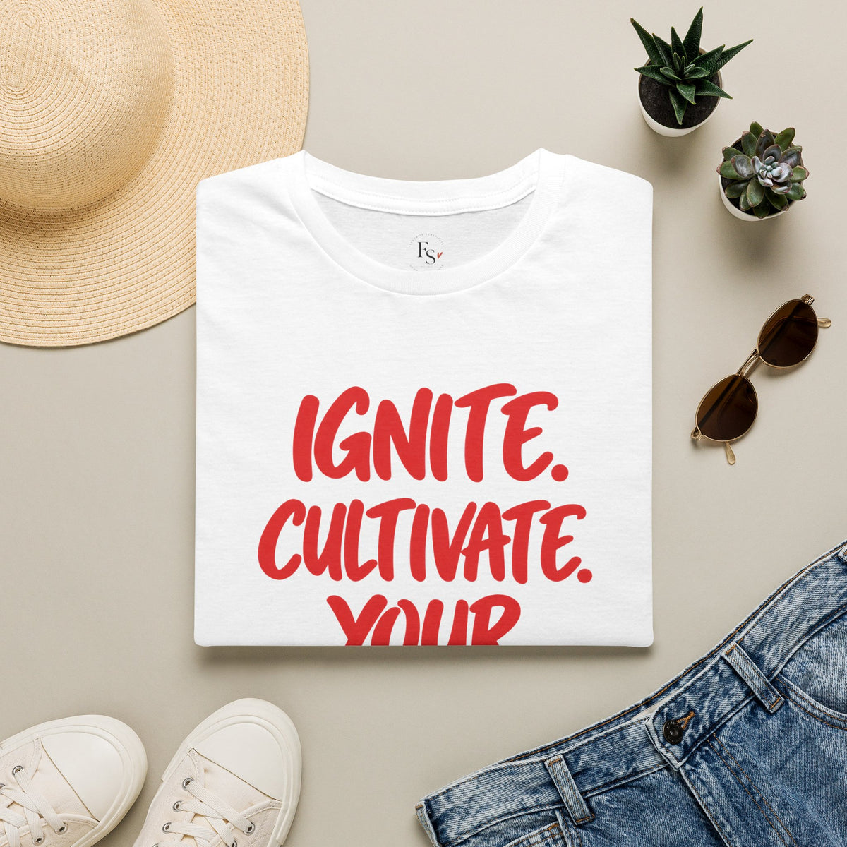 Inspirational Graphic T-Shirt — "Ignite. Cultivate. Your Inner Genius."