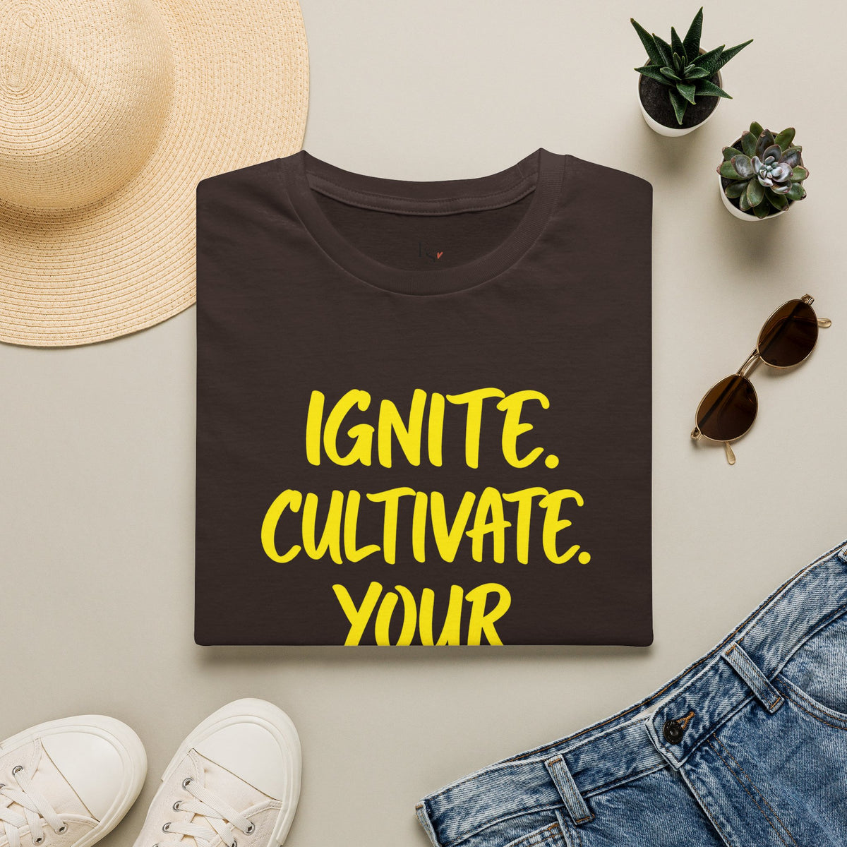 Inspirational Graphic T-Shirt — "Ignite. Cultivate. Your Inner Genius."