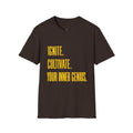 Motivational T-Shirt — Ignite. Cultivate. Your Inner Genius.