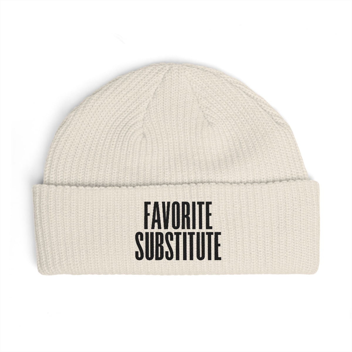 Favorite Substitute Cuff Beanie -- Embroidered