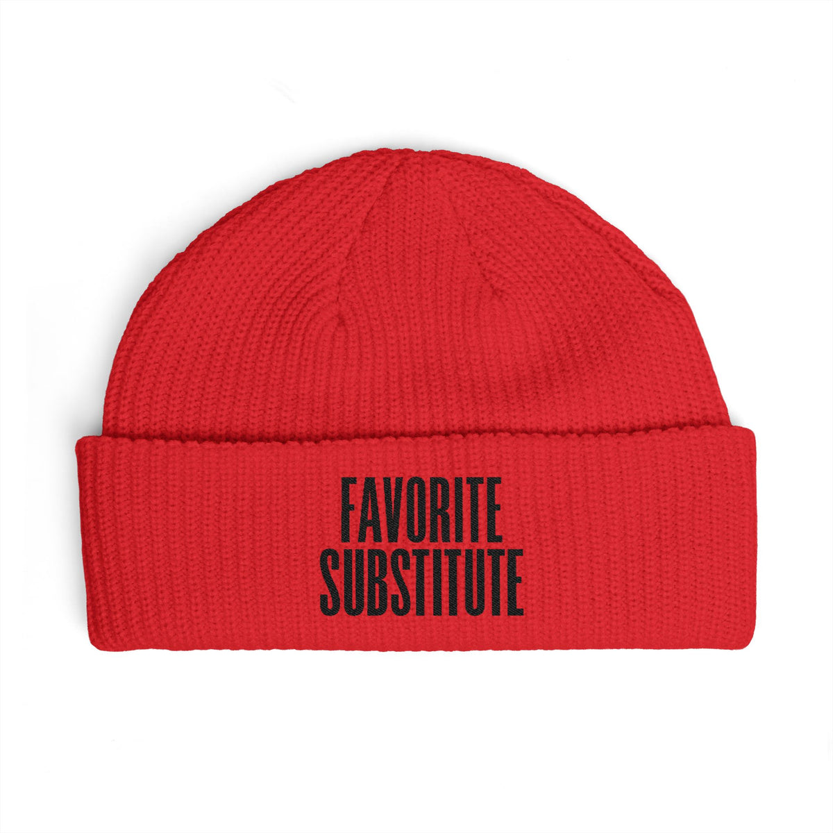 Favorite Substitute Cuff Beanie -- Embroidered