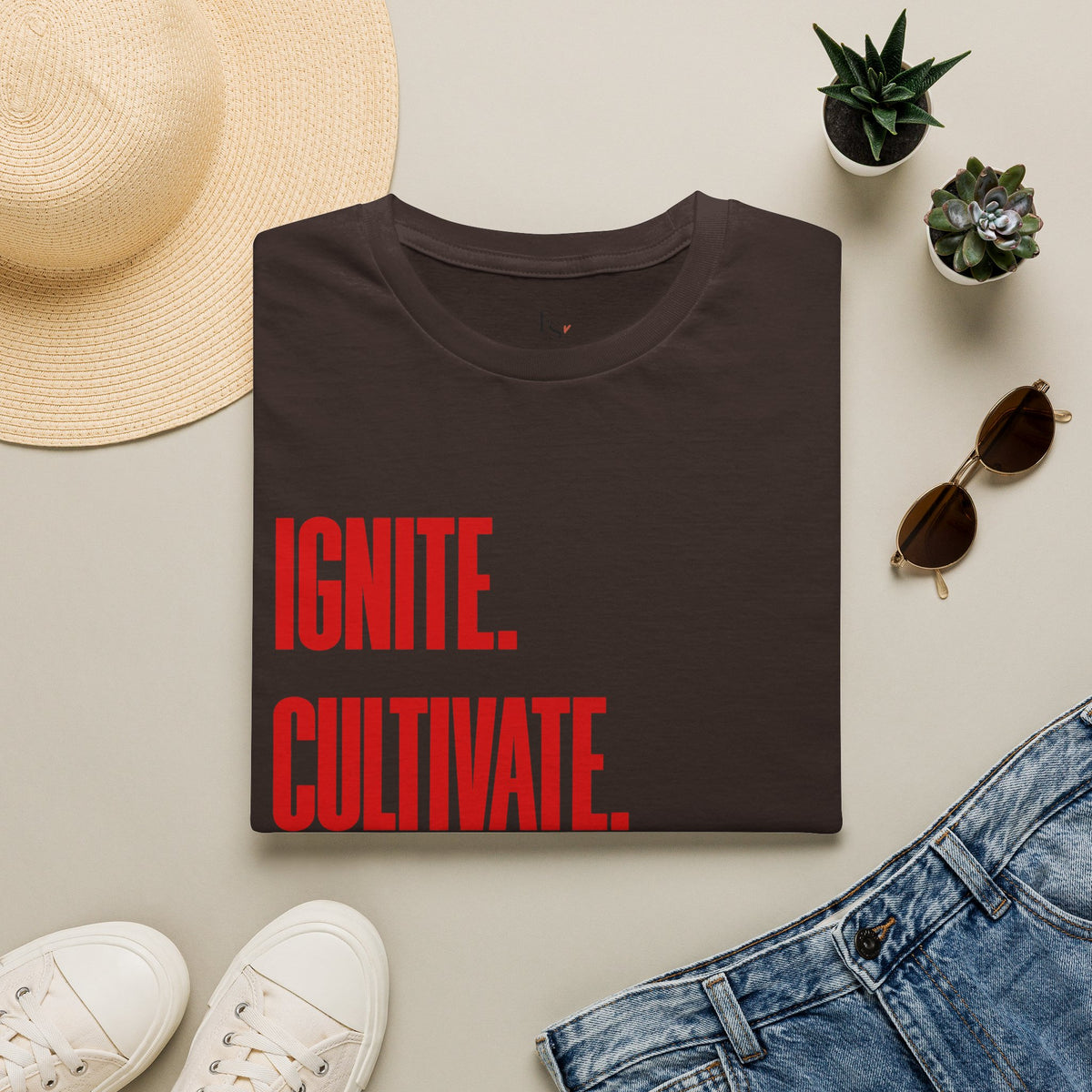 Motivational T-Shirt — Ignite. Cultivate. Your Inner Genius.