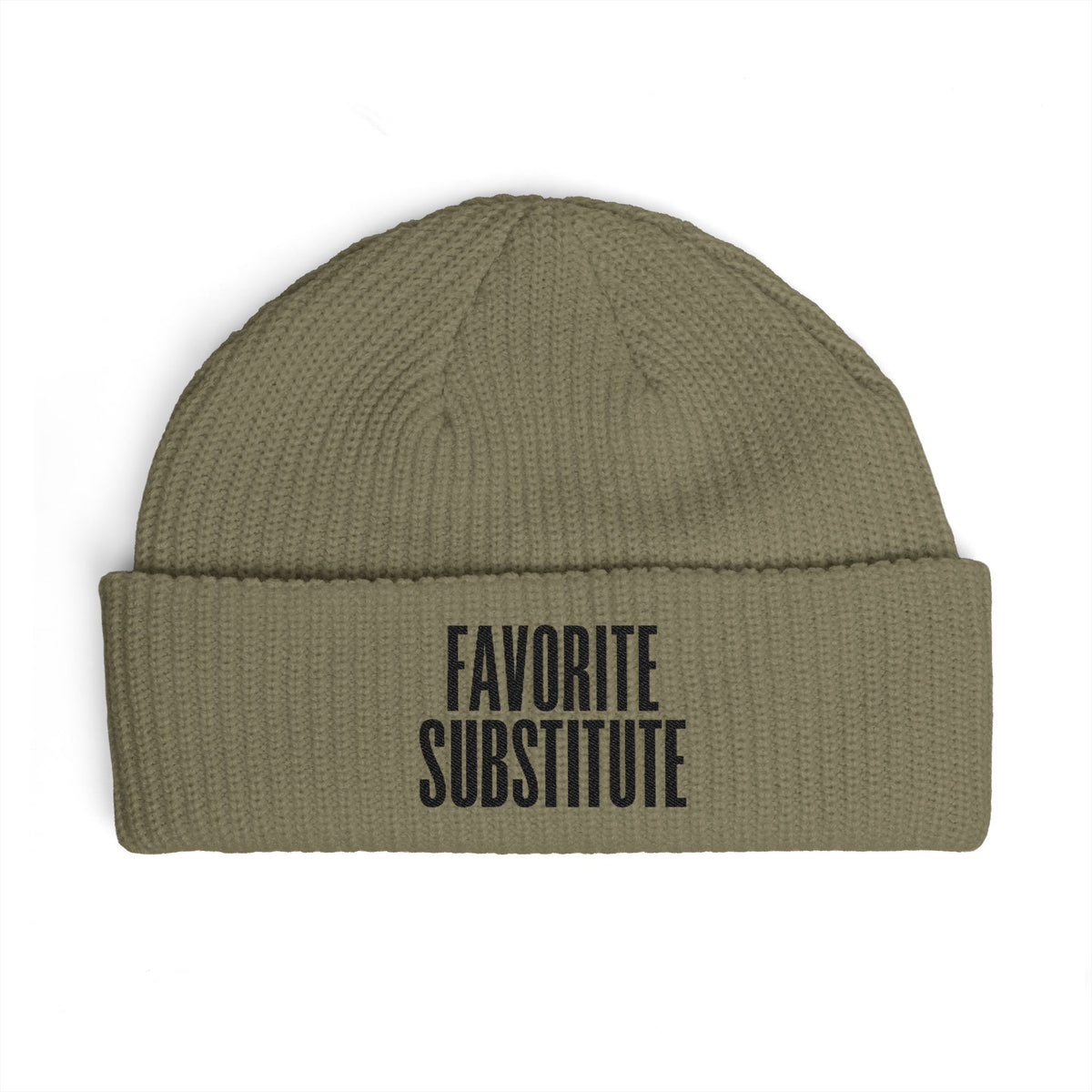Favorite Substitute Cuff Beanie -- Embroidered